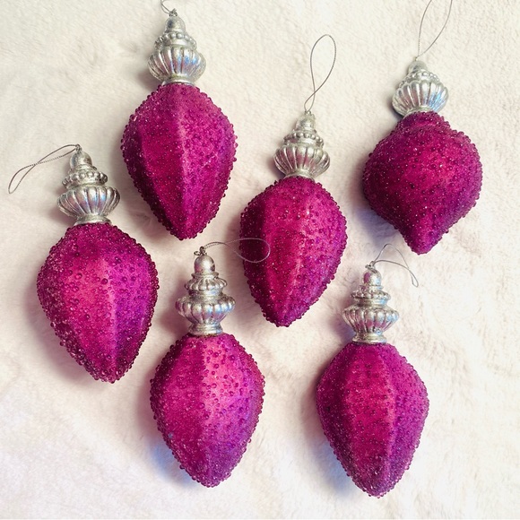 Large Ornaments 7” with Silver Attached Strings Big Bold and Ready For Your Tree - Picture 2 of 8